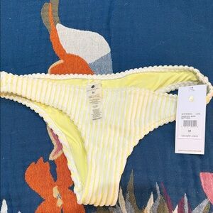 Spiritual Gangster Yellow and White Striped Bikini Bottom